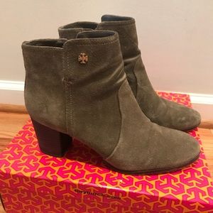 Tory Burch porcino suede booties sz 9